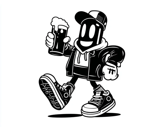 Beer Bottle Mascot Illustration