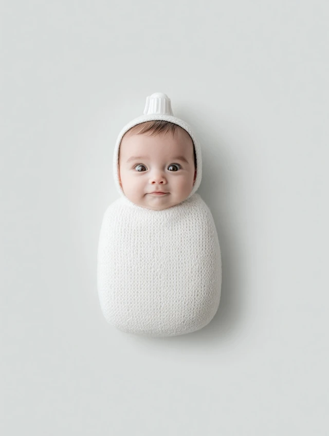 Newborn Baby Bottle Design Minimalist Photography