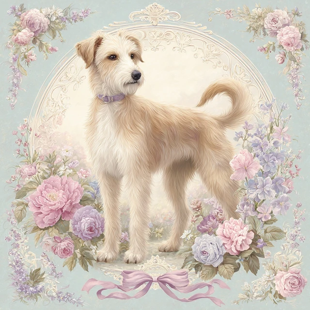 Irish Wolfhound Art Nouveau Portrait