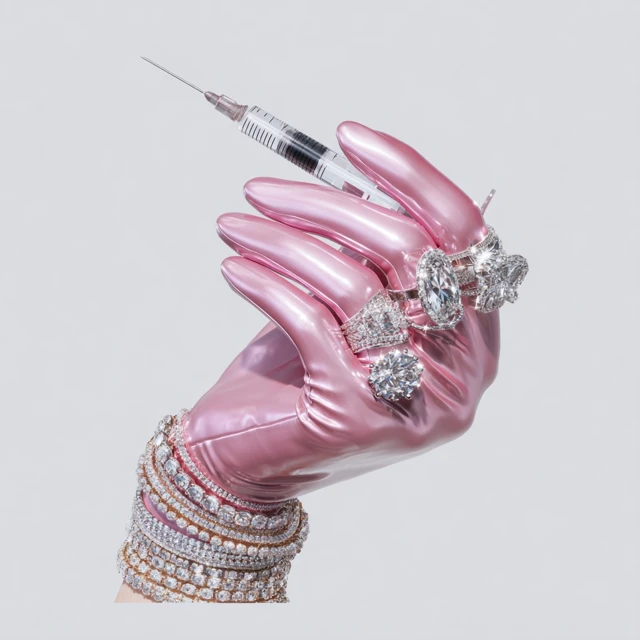 Glamorous Hand Diamonds Syringe Luxury Jewelry Photo
