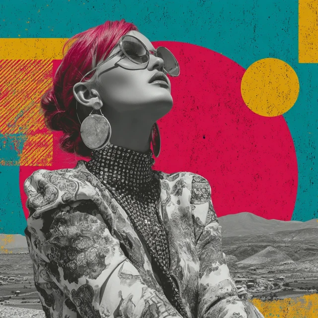 Modern Art Extravagant Woman With Sunglasses