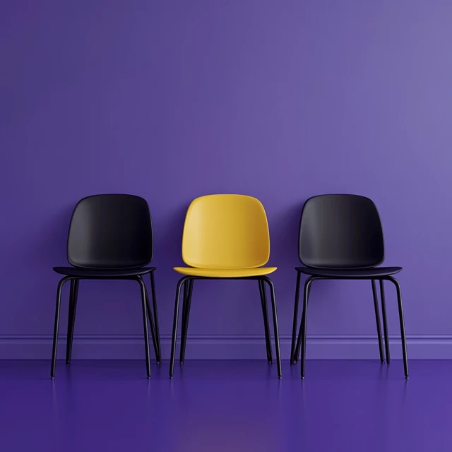 Modern Chair Design A Yellow Accent in a Purple Room