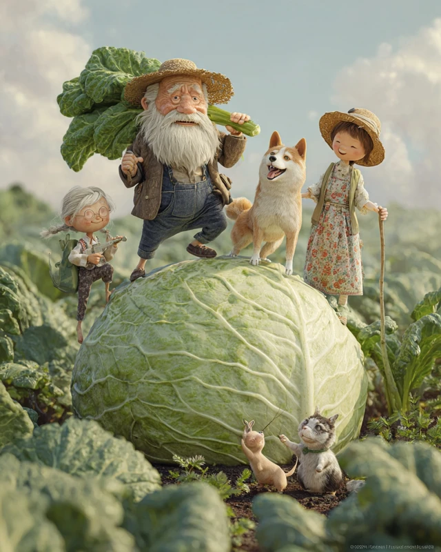 Giant Turnip Fairytale Illustration