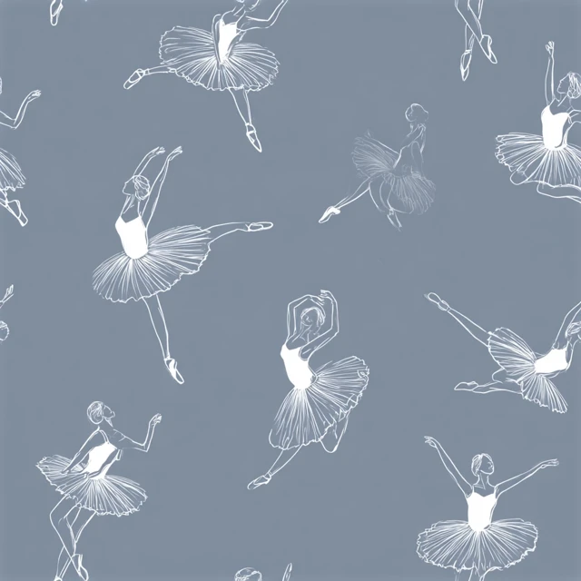 Ballet Dancer Vector Seamless Pattern Grey Background