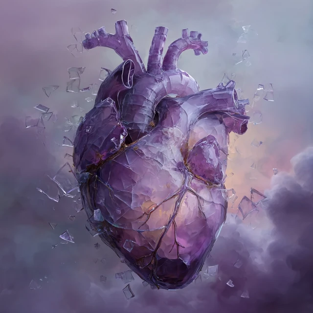 Melancholy Heart in Purple Mists
