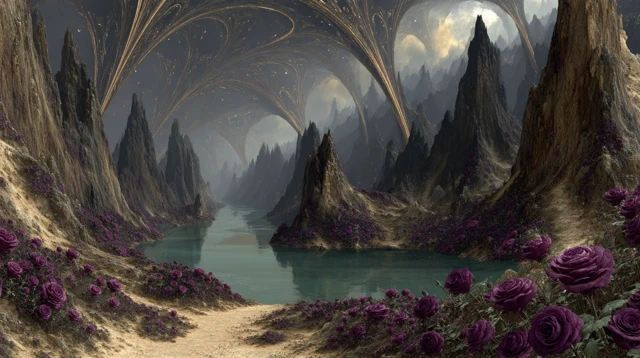 Surreal Landscape with Fairy Tale Blooms