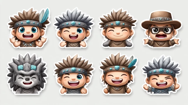 Cute Shaman Sticker Pack Various Moods