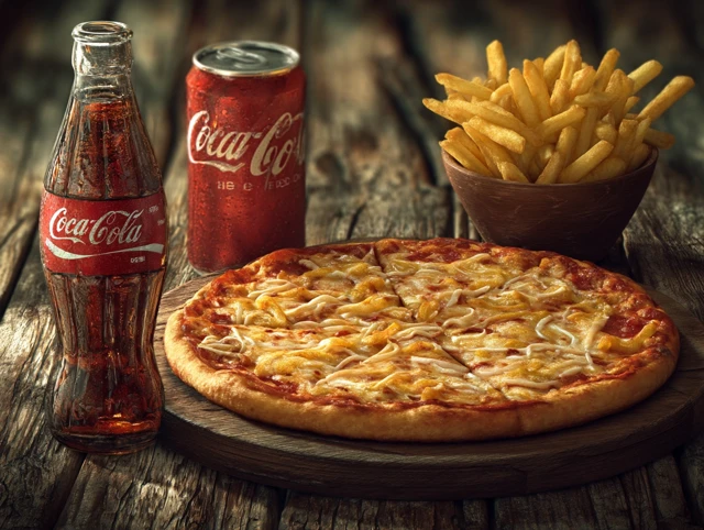 Pizza French Fries Coca Cola Food Menu Image