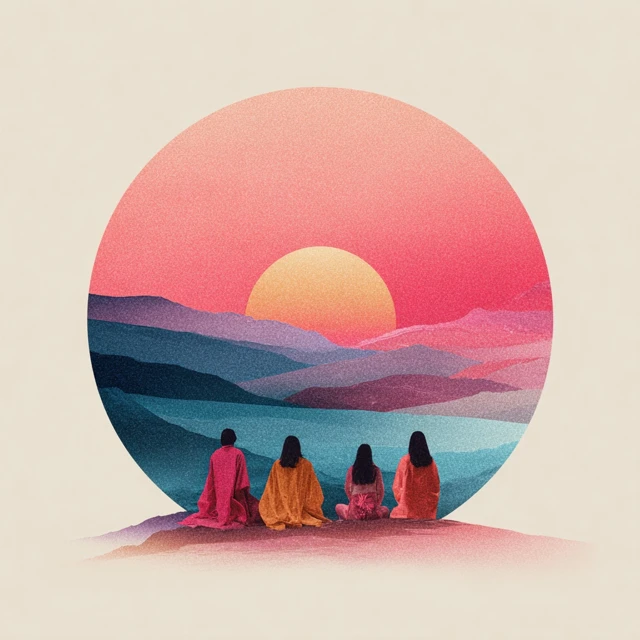 Retreat Circle Illustration Relaxation and Plenty
