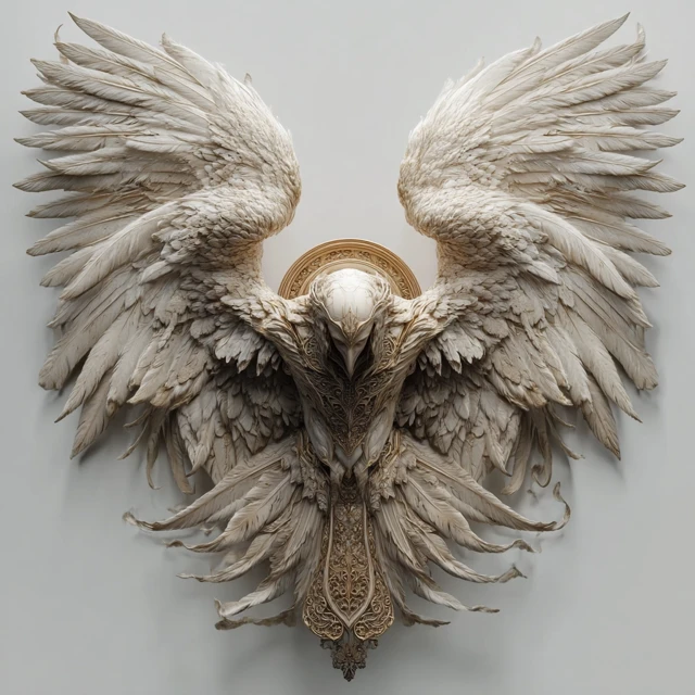 Seraphim Angel 3D Art on White Background