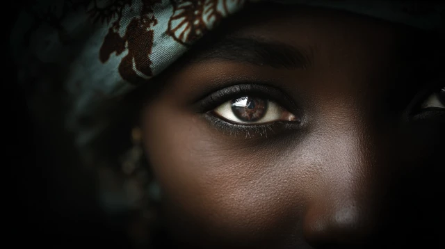 African Woman Eye Portrait Poetic Art