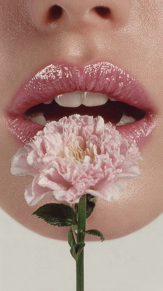 Surreal Lips Flower Pink Art Photography