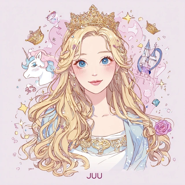 Beautiful Princess Korean Cartoon Illustration