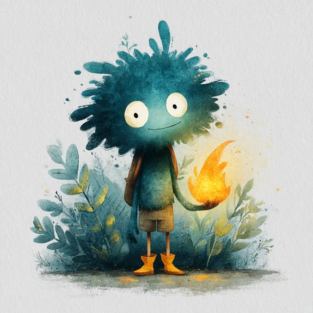 Friendly Fire Spirit Childrens Book Illustration