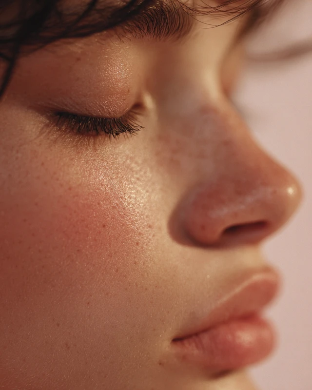 Dreamy Pastel Portrait Close Up Face Illustration