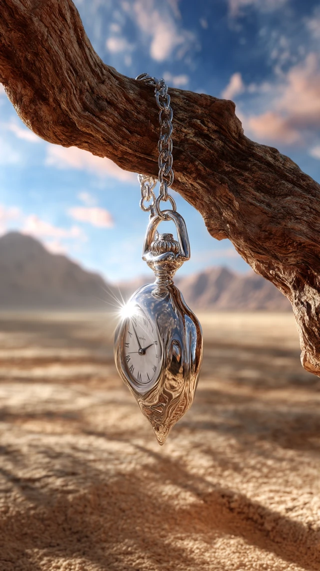 Melting Watch Surreal Desert Landscape