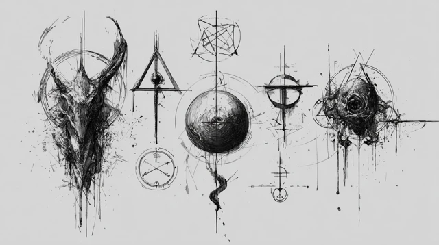 Occult Symbols Ink Art in Scott Buoncristiano Style