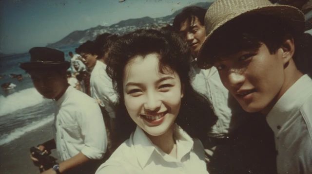 Vintage Korean Beach Photo 1980s Nostalgia