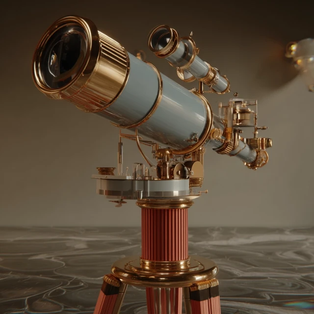Galileos Telescope 3D Model Artstation Render