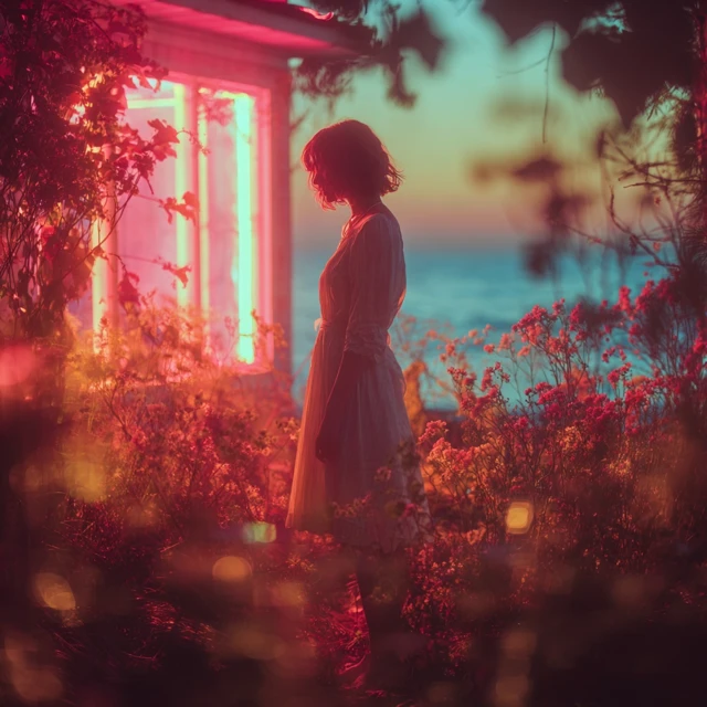 Woman in Dress by Glowing Neon House Photography