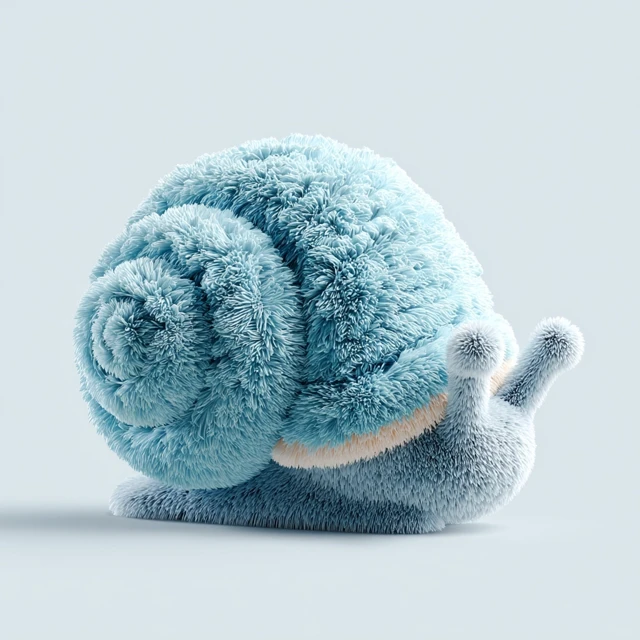 Fluffy Plush Conch Shell Illustration 3D Render