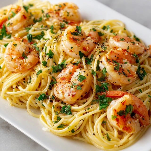 Shrimp Spaghetti Pasta Recipe Fresh Ingredients