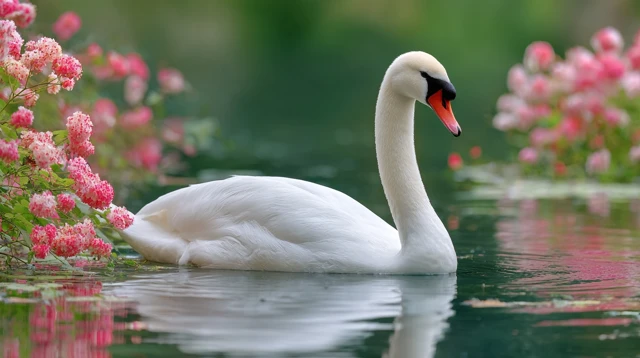 Swan in Lake Spring Nature Photography