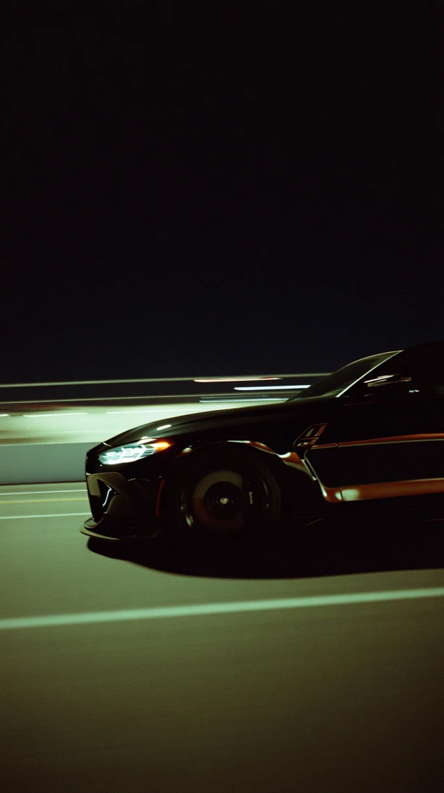 BMW G80 GT3 EVO in Motion Blur Dark Film Still