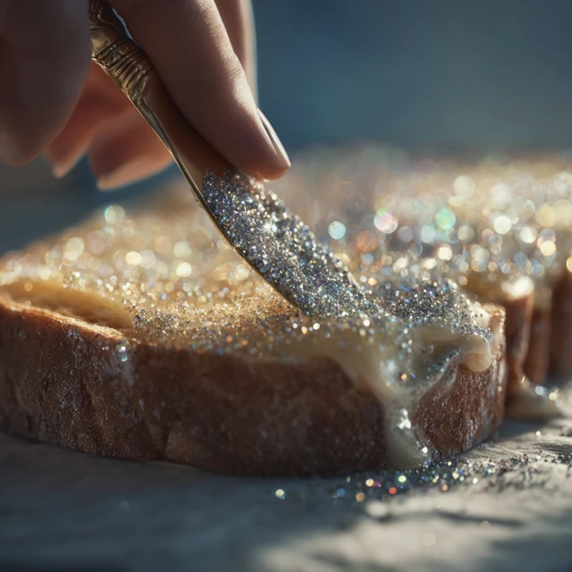 Diamonds on Bread Surreal Luxury Photorealistic