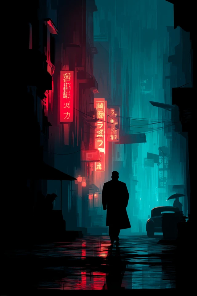 Blade Runner Sci Fi Cityscape Neon Lights