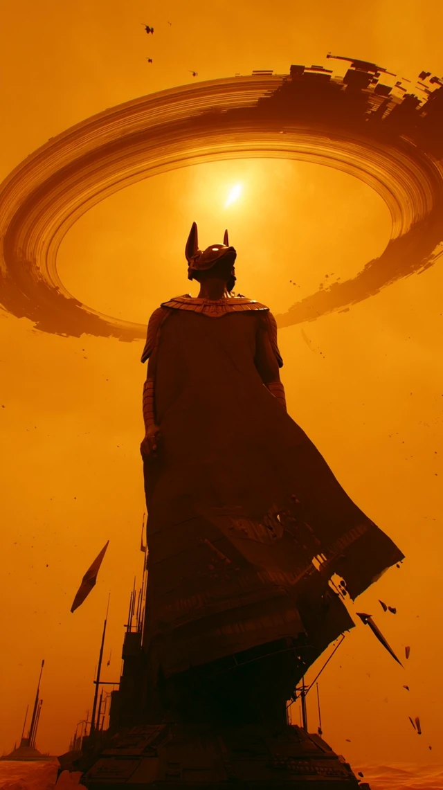 Anubis Statue in Space Divine Art