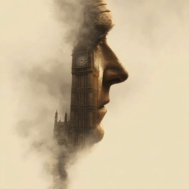 Big Ben and Human Face Art Fusion