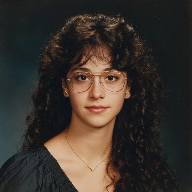 1985 Senior Portrait Brunette Glasses