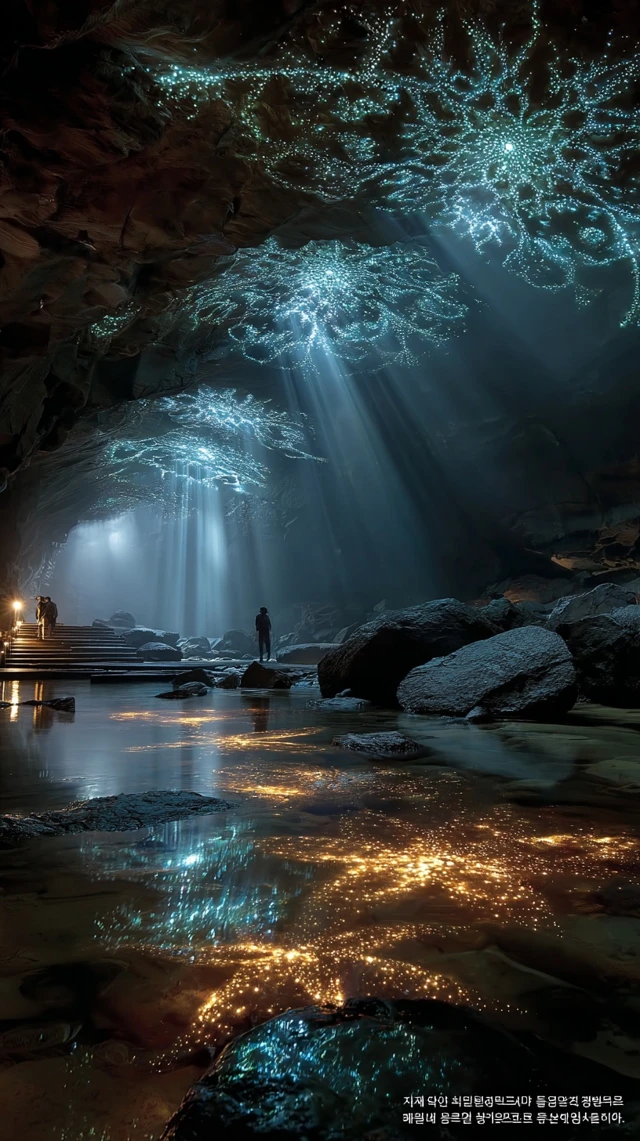 Mysterious Cave AI Glow