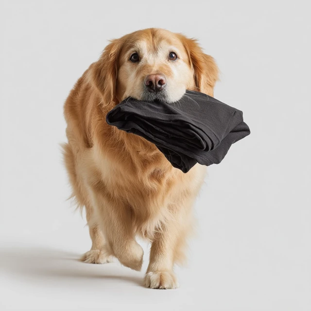 Golden Retriever with Black TShirt Adorable Dog