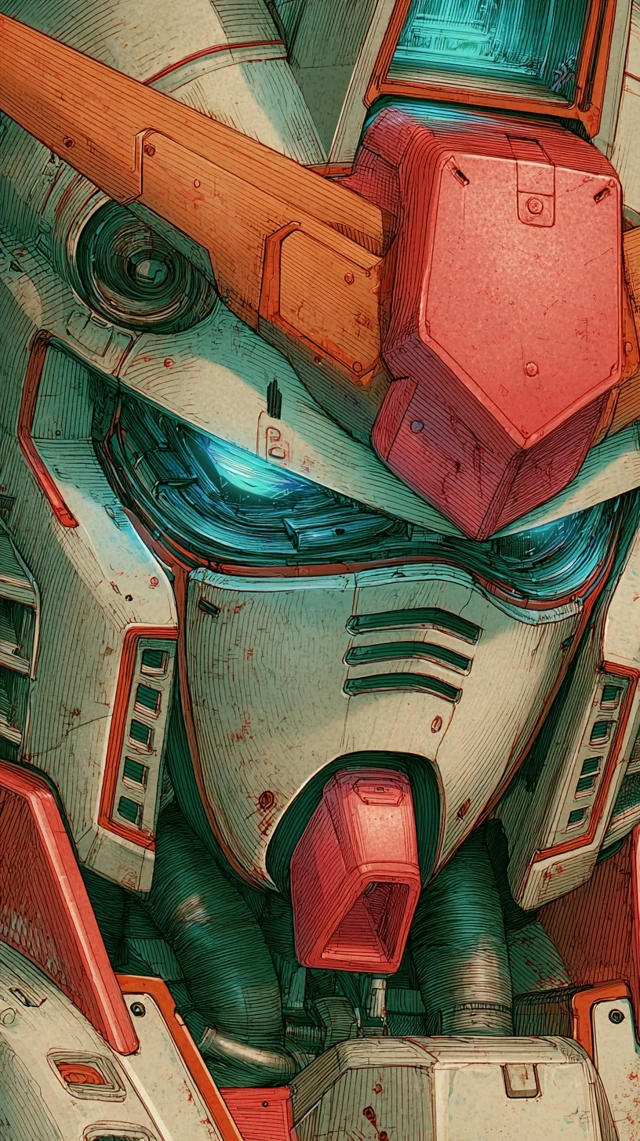Abstract Gundam Art 1980s Comic Style 8K