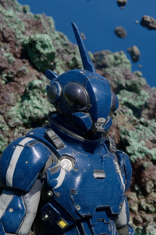 Futuristic Bee Suit 3D Render Cosmic Aura Space