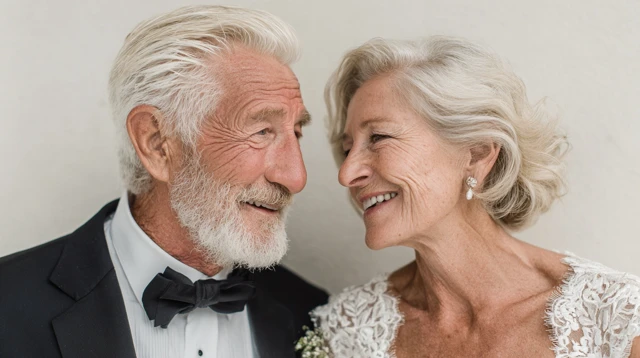 Elderly Couple Anniversary Portrait