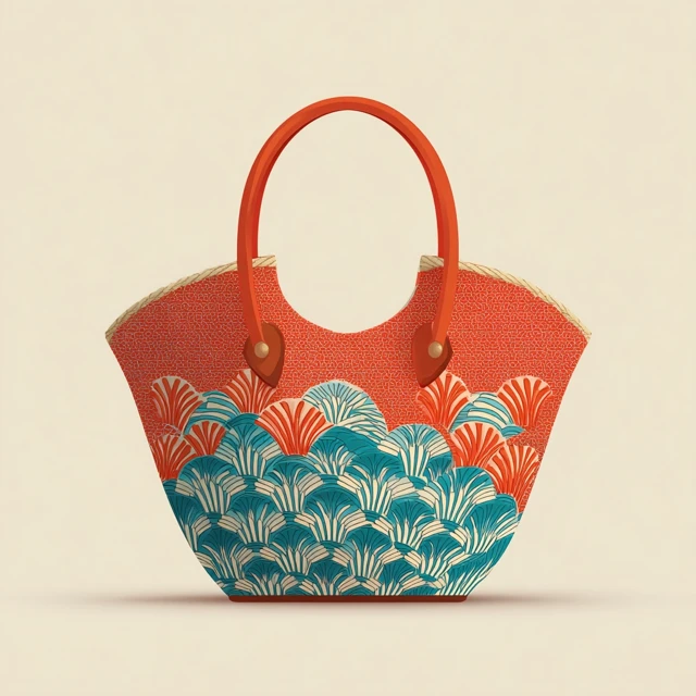 Stylish Beach Bag Vector Illustration