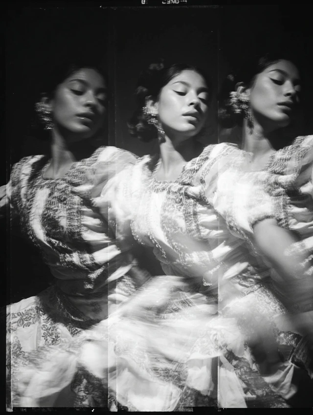 Mexican Woman in Chiapas Dress 90s Film Photo