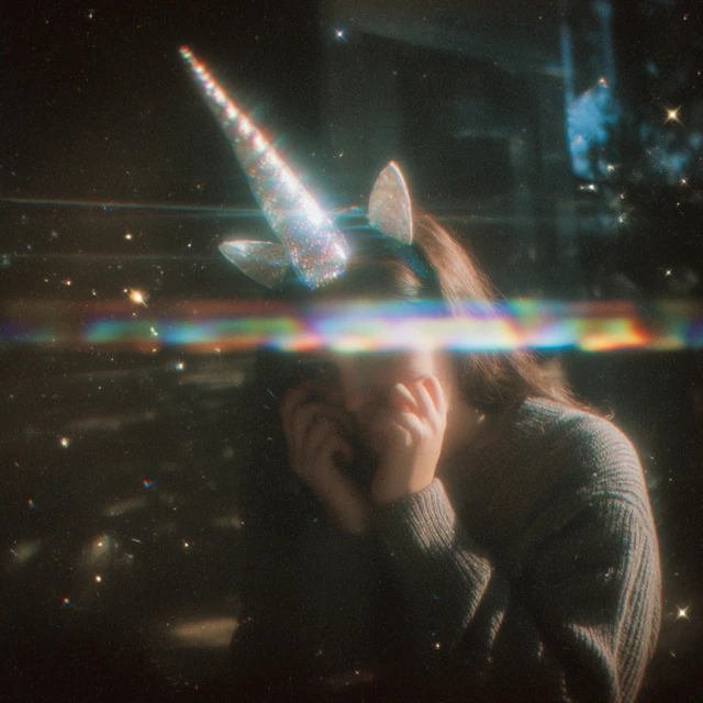 Dreamy Unicorn with Y2K Screen Effects
