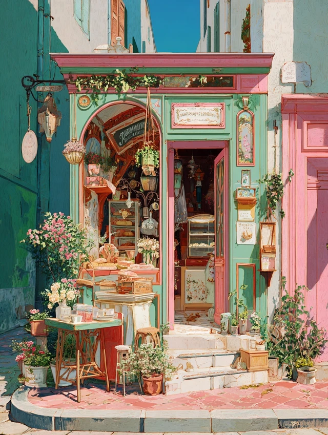 Paris Bakery Alley Daytime Sunshine
