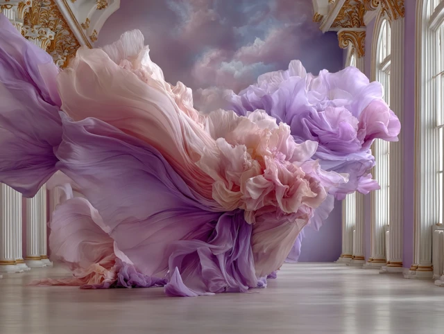 Organza Wing Wall Art Pink Purple Abstract Room