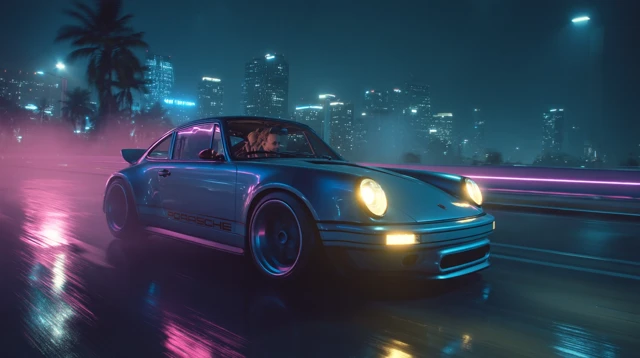 Porsche 911 Singer Neon Night Drive