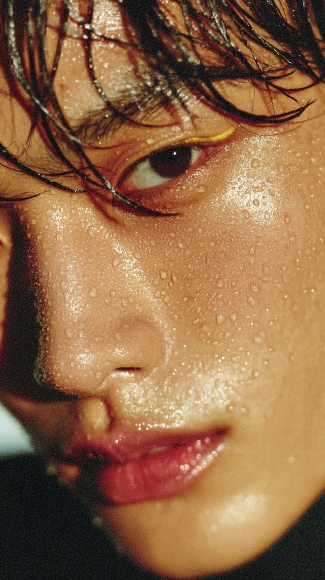 Androgynous Fashion Portrait in Golden Haze