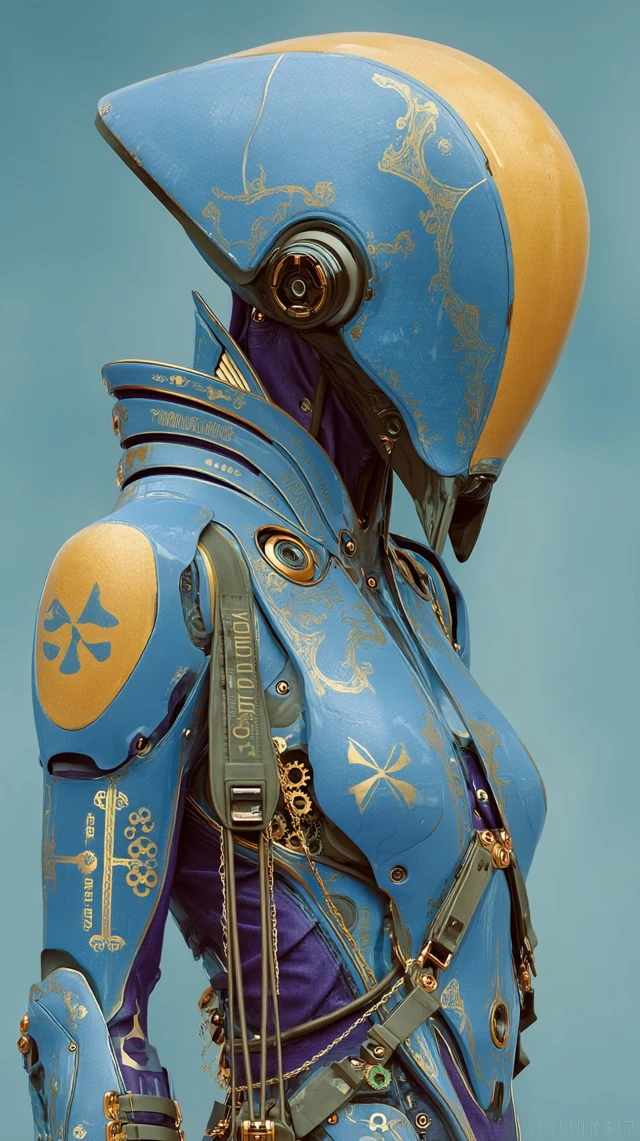 Mecha Beauty in Luxurious SciFi Armor Illustration