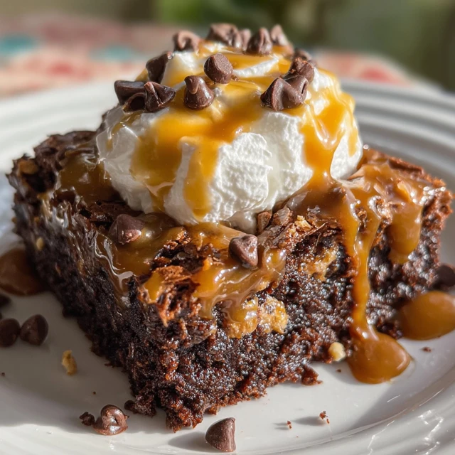 Chocolate Caramel Dump Cake Recipe - Easy Dessert
