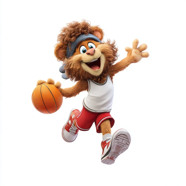 Cartoon Animal Basketball Player Pixar Style