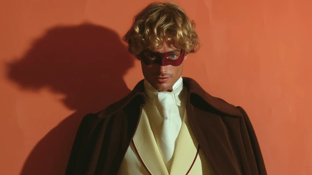 Masquerade Ball 1960s Glam Man Smiling Portrait