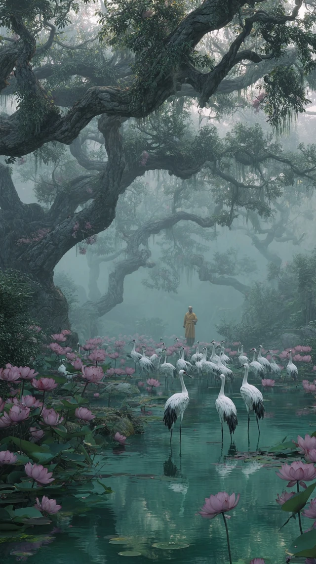 Crane Pond Meditation Ancient Vietnam
